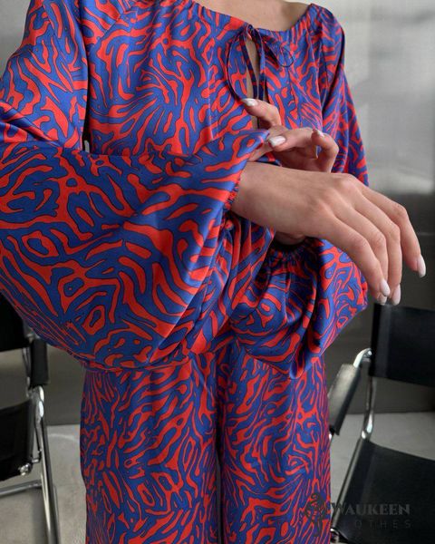 Жіноча піжама шовк Армані «Lara» колір синій р.L 455528 455528 фото