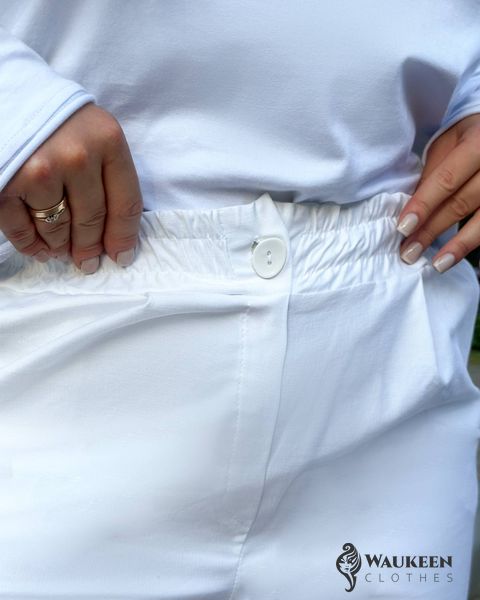 Жіночі брюки карго колір білий р.42/44 440156 440156 фото