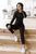 Жіночий костюм трійка спідниця-штани-кофта зі стразами на грудях чорного кольору 381905 381905 фото