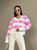 Жіночий светр із V-подібним вирізом колір молочний-рожевий р.42/46 432194 432194 фото