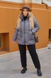 Жіноча тепла куртка колір графіт р.50/52 445149 445149 фото