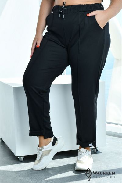 Жіночі брюки чорного кольору р.56 375998 378040 фото