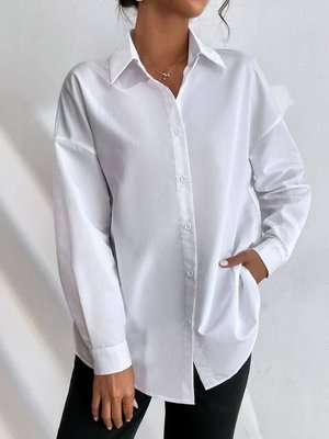 Женская рубашка из софта цвет белый р.48/50 451187 451187 фото