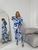 Жіночий костюм із шовкового софту колір синій р.42/44 454737 454737 фото