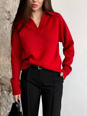 Женский свитер-поло цвет красный р.42/46 450415 450415 фото