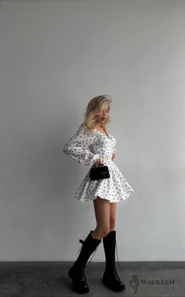 Жіночий комбінезон із шортами-спідницею колір білий р.42/44 454059 454059 фото