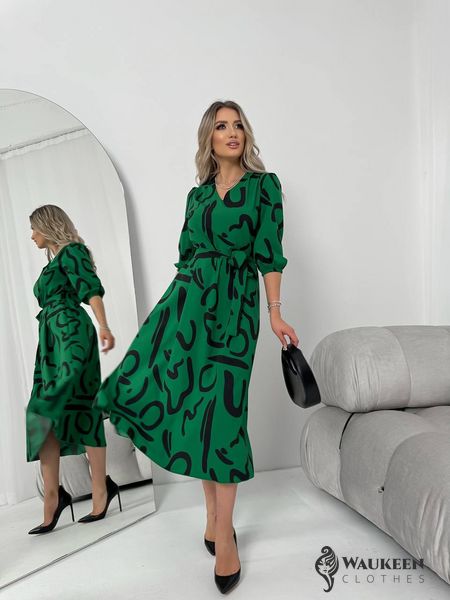 Жіноча сукня із шовкового софту колір зелений р.42/44 454125 454125 фото