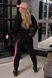 Жіночий прогулянковий костюм чорного кольору з малиновими вставками р.54/56 391335 391334 фото 2