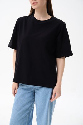 Жіноча футболка OVERSIZE колір чорний р.L 459160 459160 фото