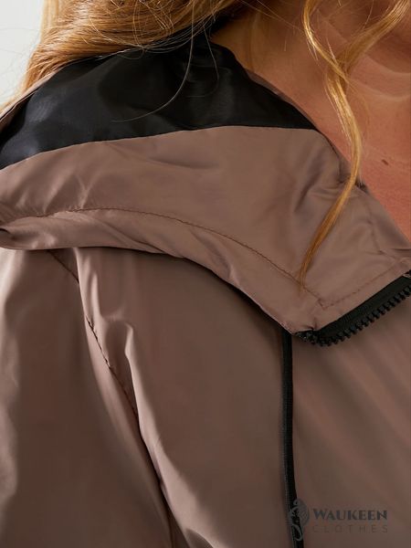 Жіноча вітрівка з капюшоном колір мокко р.46/48 441470 441470 фото