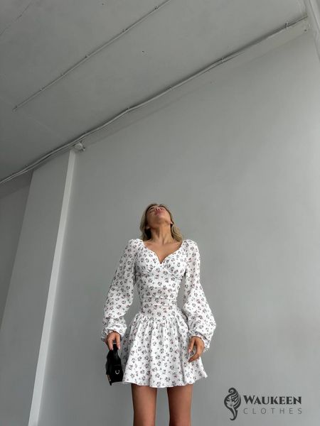 Жіночий комбінезон із шортами-спідницею колір білий р.46/48 454067 454067 фото