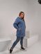 Женская куртка барашек на меху голубого цвета р.48/52 386627 378541 фото 2