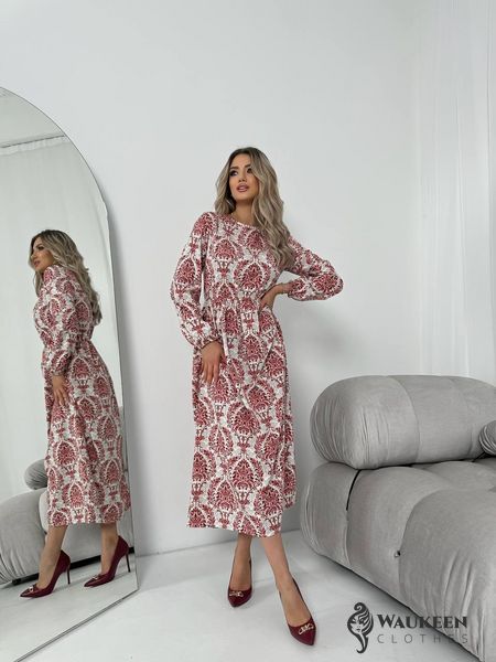 Жіноча сукня із шовкового софту колір червоний р.42/44 453512 453512 фото