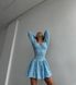 Жіночий комбінезон із шортами-спідницею колір блакитний р.42/44 454060 454060 фото 5