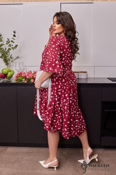 Жіноча сукня вільного крою колір бордо р.60/62 451836 451836 фото