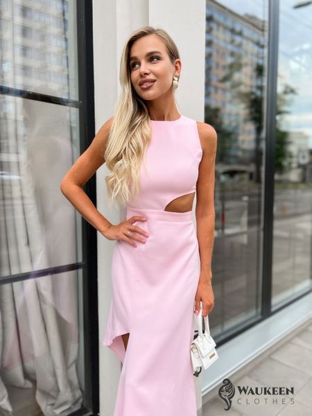 Жіноча сукня міді рожевого кольору 385533 385533 фото