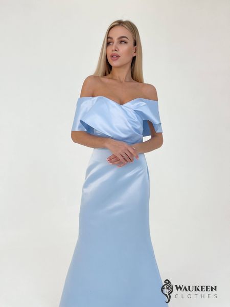 Женское вечернее платье корсет голубого цвета р.L 384851 384851 фото