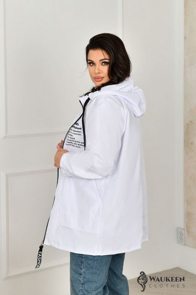 Женская куртка с капюшоном цвет белый р.48/50 453832 453832 фото