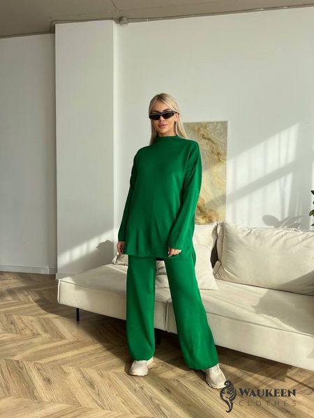 Женский вязанный костюм цвет зеленый р.42/48 448848 448848 фото