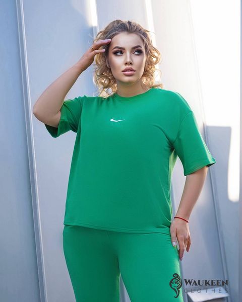 Жіночий спортивний костюм з футболкою колір зелений р.42/44 452653 452653 фото