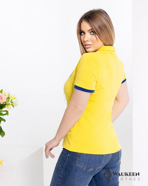 Жіноча футболка поло колір жовтий р.42/44 451430 451430 фото