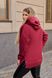 Жіноче подовжене худі з тринитки на флісі бордового кольору р.56/58 378993 378993 фото 3