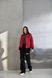 Жіноча куртка бомбер колір бордовий р.48/50 450747 450747 фото 10
