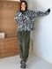 Женская пижама с меха Тедди цвет зебра хаки р.42/46 449019 449019 фото 1