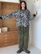 Жіноча піжама з хутра Тедді колір зебра хакі р.42/46 449019 449019 фото 6