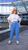 Жіночі льняні штани колір блакитний р.48/50 455574 455574 фото
