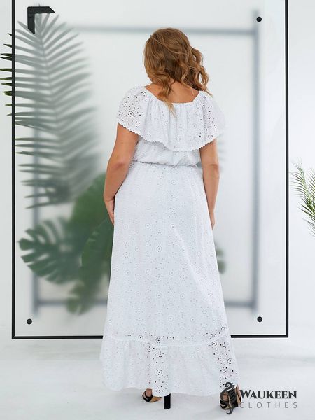 Жіноча асиметрична сукня колір білий р.54/56 438666 438666 фото