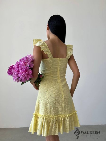 Жіноча сукня з прошви колір жовтий р.42 437875 437875 фото