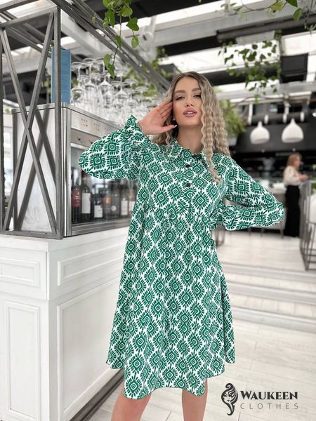 Жіноча сукня вільного крою колір зелений р.42/44 454828 454828 фото