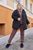 Женский прогулочный костюм с курткой черный с мокко р.50/52 446627 446627 фото