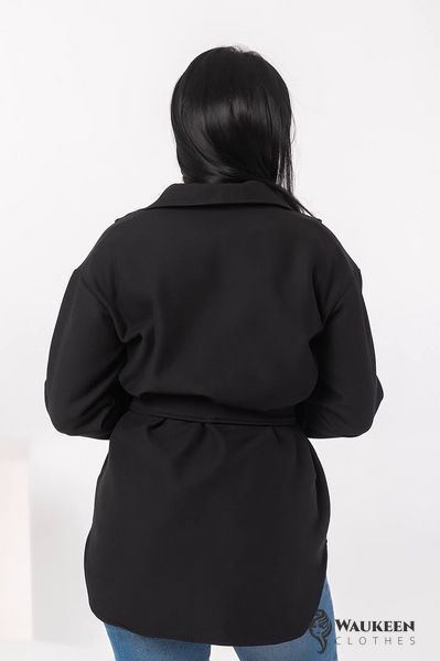 Жіноча куртка-сорочка чорного кольору р.48/52 381318 381316 фото
