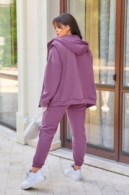 Жіночий костюм із жилеткою колір фіолетовий р.48/50 438170 438170 фото