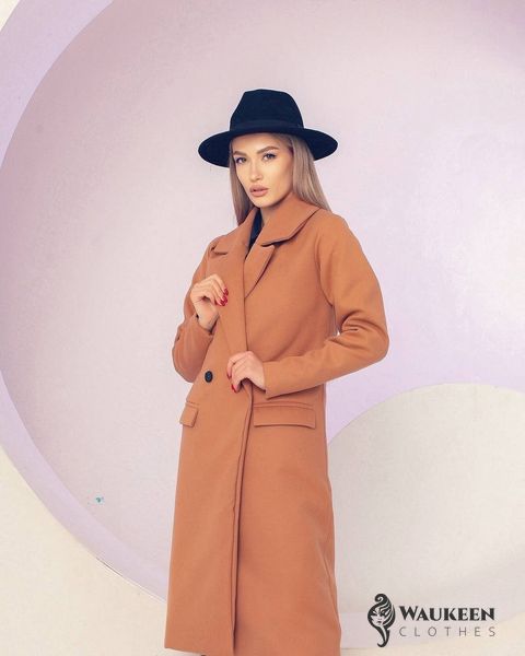 Женское пальто из кашемира цвет мокко р.42/44 448930 448930 фото