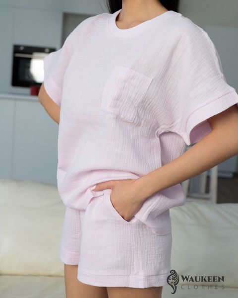 Жіноча піжама з мусліну Rina лілового кольору р.S 374015 374015 фото