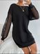 Жіноча сукня туніка з мікро дайвінгу з начосом колір чорний р.58/62 446670 446670 фото 3