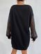 Жіноча сукня туніка з мікро дайвінгу з начосом колір чорний р.58/62 446670 446670 фото 4