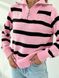 Жіночий светр вовняний в смужку з блискавкою рожевий з чорним р.42/46 396781 396781 фото 6