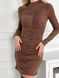 Жіноча міні сукня з віскози коричневого кольору р.42 386778 386778 фото 9