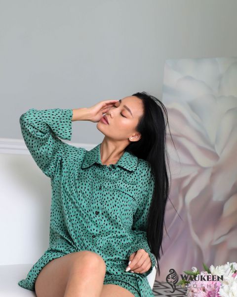 Жіноча піжама з шпателю Carla зеленого кольору р.L 378131 378131 фото