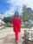 Жіночий костюм трійка червоного кольору 291534 291546 фото