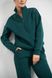 Жіночий теплий костюм тринитка на флісі колір зелений р.L 449082 449082 фото 2