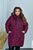 Жіноча тепла курточка колір сливовий р.54 445260 445260 фото