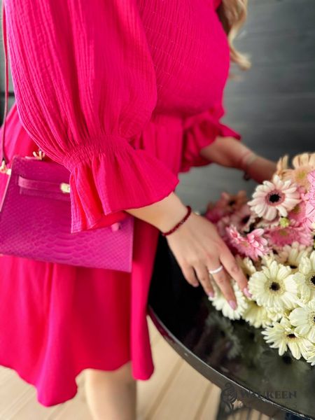 Жіноче плаття з мусліну колір розовий р.48/50 456018 456018 фото
