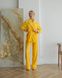 Жіноча піжама велюр Eva на запах жовтого кольору р.L 443804 443804 фото 1