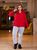 Жіноча весняна куртка червоного кольору р.48/50 406435 406435 фото