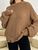Жіночий светр з дірками кольору кемел р.42/46 407263 407263 фото